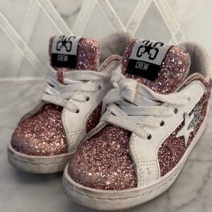 Golden Goose Kids Glitter Sneakers - Pink and White